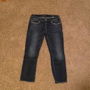 Silver Mid Capri Jeans